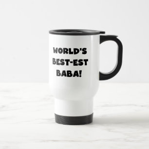Zwarte tekst Beste Baba T-shirts en cadeautjes Reisbeker