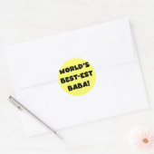 Zwarte tekst Beste Baba T-shirts en cadeautjes Ronde Sticker (Envelop)