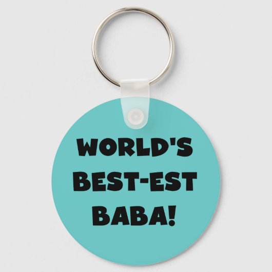 Zwarte tekst Beste Baba T-shirts en cadeautjes Sleutelhanger (Voorkant)