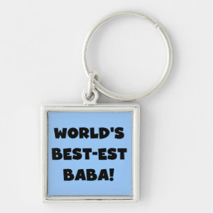 Zwarte tekst Beste Baba T-shirts en cadeautjes Sleutelhanger