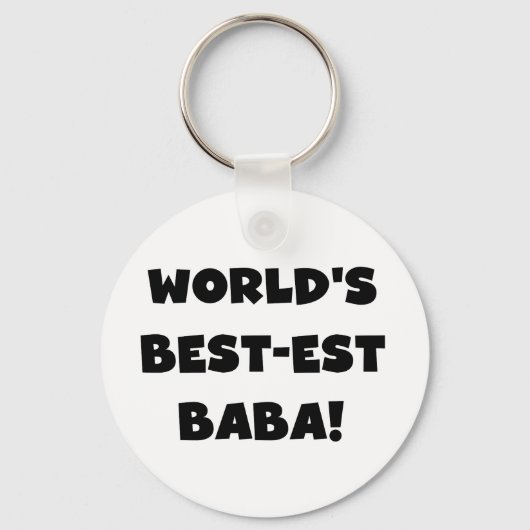Zwarte tekst Beste Baba T-shirts en cadeautjes Sleutelhanger (Voorkant)