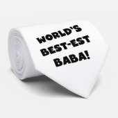 Zwarte tekst Beste Baba T-shirts en cadeautjes Stropdas (Opgerold)