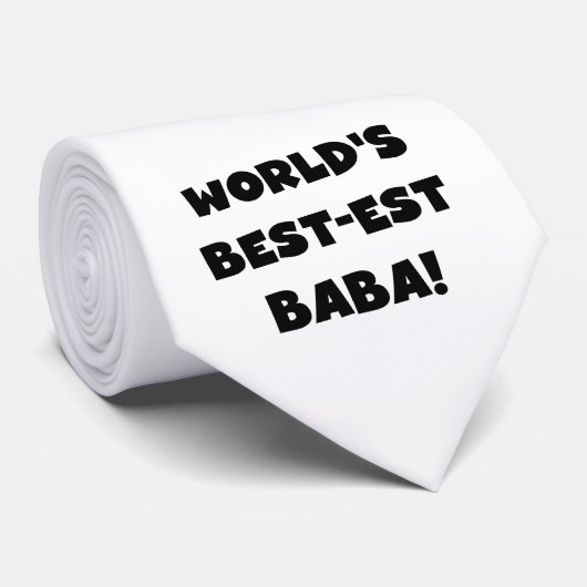 Zwarte tekst Beste Baba T-shirts en cadeautjes Stropdas (Opgerold)