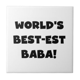 Zwarte tekst Beste Baba T-shirts en cadeautjes Tegeltje