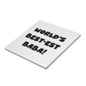 Zwarte tekst Beste Baba T-shirts en cadeautjes Tegeltje (Zijkant)