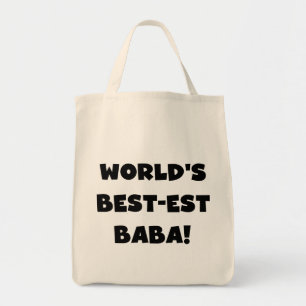 Zwarte tekst Beste Baba T-shirts en cadeautjes Tote Bag