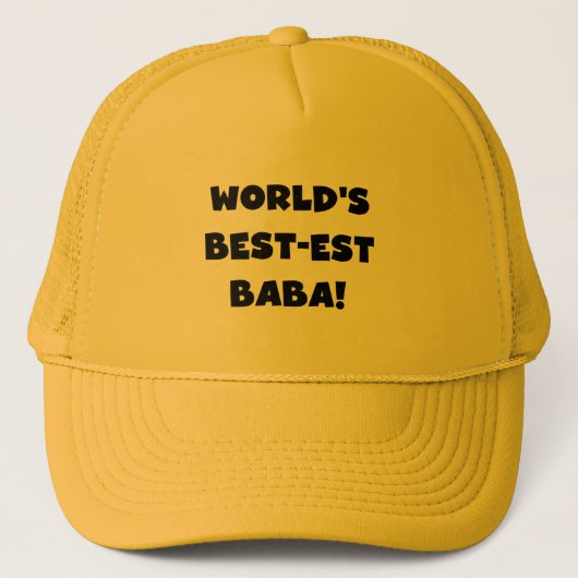 Zwarte tekst Beste Baba T-shirts en cadeautjes Trucker Pet (Voorkant)