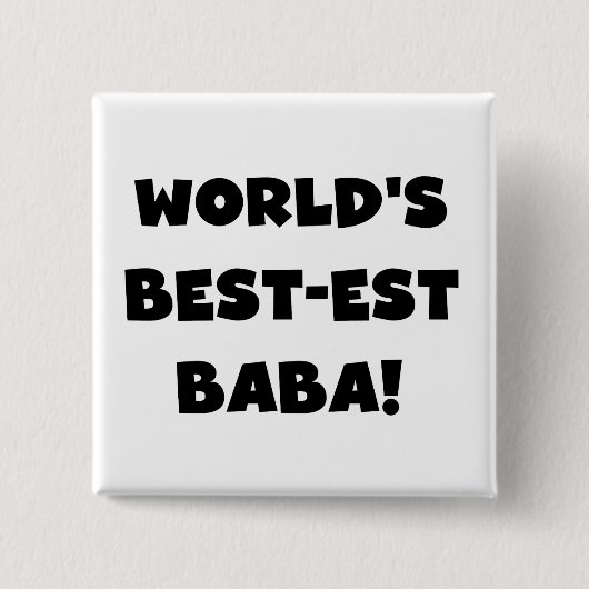 Zwarte tekst Beste Baba T-shirts en cadeautjes Vierkante Button 5,1 Cm (Voorkant)