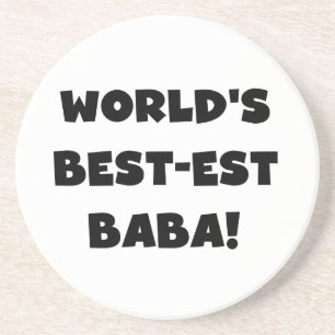 Zwarte tekst Beste Baba T-shirts en cadeautjes Zandsteen Onderzetter
