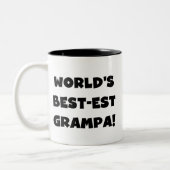 Zwarte tekst Beste Grampa T-shirts van de wereld Tweekleurige Koffiemok (Links)