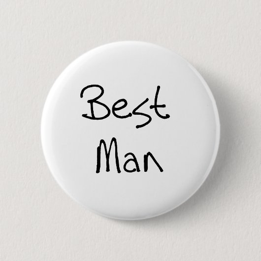 Zwarte tekst Beste man Ronde Button 5,7 Cm (Voorkant)