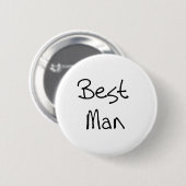 Zwarte tekst Beste man Ronde Button 5,7 Cm (Voorkant /achterkant)