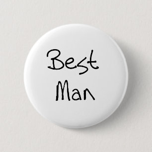 Zwarte tekst Beste man Ronde Button 5,7 Cm