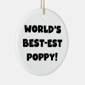 Zwarte tekst Beste papaver-cadeautjes ter wereld Keramisch Ornament (Rechts)