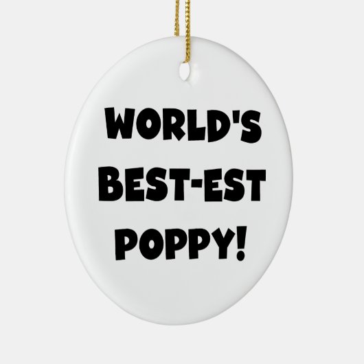 Zwarte tekst Beste papaver-cadeautjes ter wereld Keramisch Ornament (Rechts)