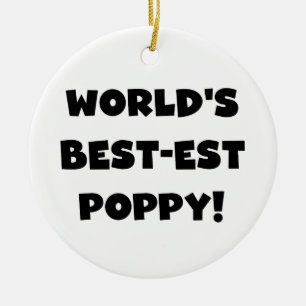 Zwarte tekst Beste papaver-cadeautjes ter wereld Keramisch Ornament