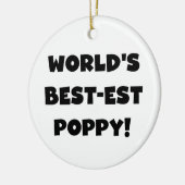 Zwarte tekst Beste papaver-cadeautjes ter wereld Keramisch Ornament (Links)