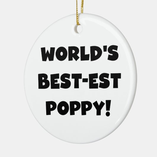 Zwarte tekst Beste papaver-cadeautjes ter wereld Keramisch Ornament (Links)