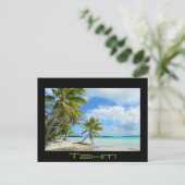 Zwarte tekst briefkaart van het Pacifische palmstr (Staand voorkant)