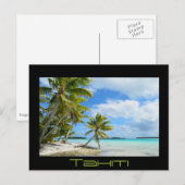 Zwarte tekst briefkaart van het Pacifische palmstr (Voorkant / Achterkant)