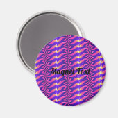 Zwarte tekst cirkelmagneet magneet (Voorkant / Achterkant)