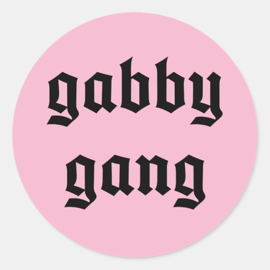 Zwarte Tekst Gabby Gang Stickers (Voorkant)