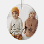 Zwarte tekst | Grootkinderen maken de Grote Foto v Keramisch Ornament (Links)