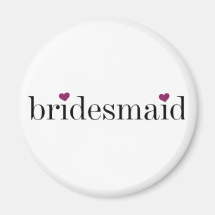 Zwarte tekst Harten Bridesmaid Magnet