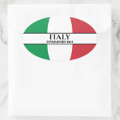 Zwarte tekst Italië Vlag 1861 Ovale Sticker (Tas)