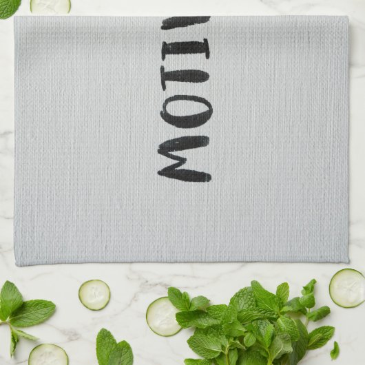 Zwarte tekst keukenhanddoek (Gevouwen)