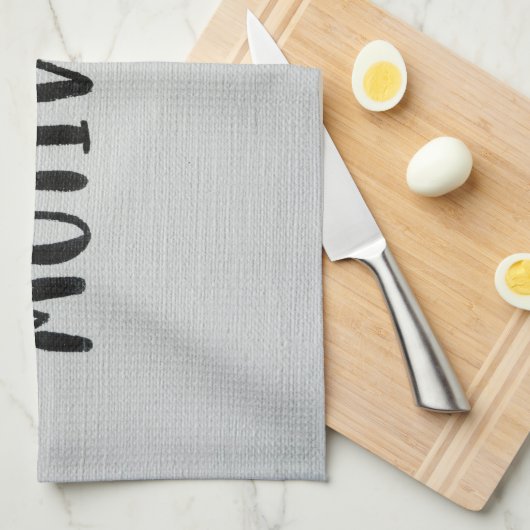 Zwarte tekst keukenhanddoek (Quarter Fold)