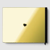 Zwarte tekst kleine hart aangepaste gouden bruilof gastenboek (Achterkant)