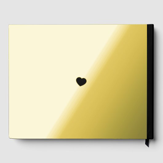 Zwarte tekst kleine hart aangepaste gouden bruilof gastenboek (Achterkant)