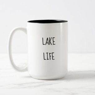 Zwarte Tekst Lake Life Liefhebber Keramische Mok