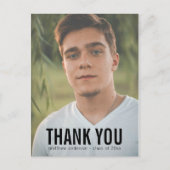 Zwarte tekst Man Dank u Afstuderen Briefkaart (Voorkant)