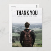 Zwarte tekst Man Dank u Afstuderen Briefkaart (Voorkant / Achterkant)