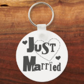 Zwarte tekst met hart, alleen gehuwd sleutelhanger (Voorkant)