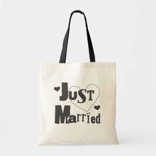 Zwarte tekst met hart, alleen gehuwd tote bag (Voorkant)