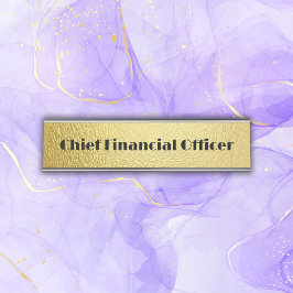 Zwarte tekst op goud - monogram | bureau naambordje