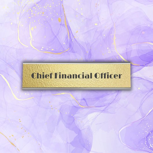 Zwarte tekst op goud - monogram | bureau naambordje