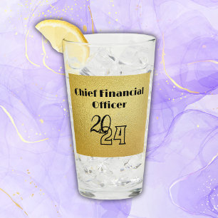 Zwarte tekst op goud - monogram glas