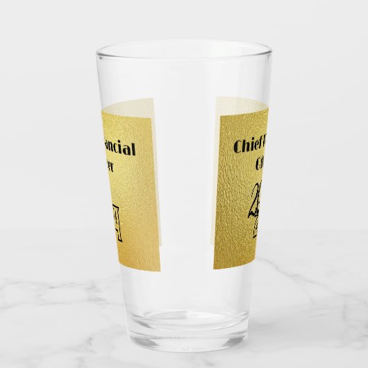 Zwarte tekst op goud - monogram | glas (Links)