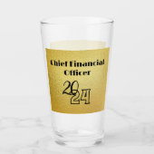 Zwarte tekst op goud - monogram | glas (Voorkant)