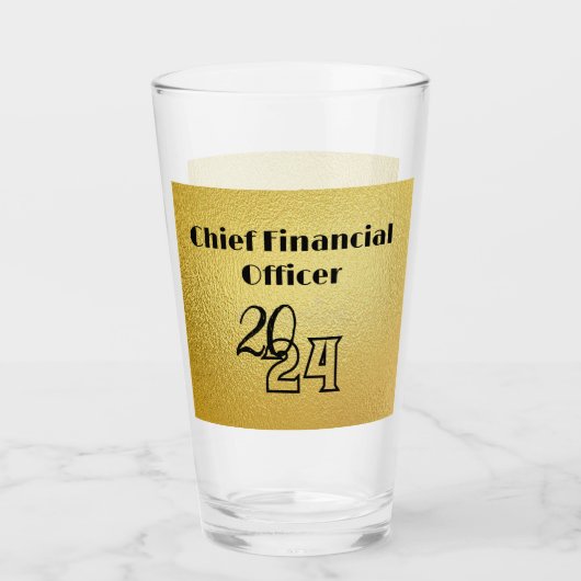 Zwarte tekst op goud - monogram | glas (Voorkant)