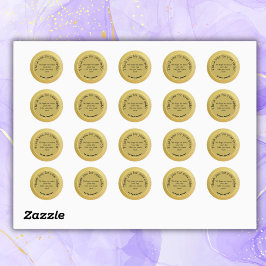 Zwarte tekst op goud - monogram | ronde sticker