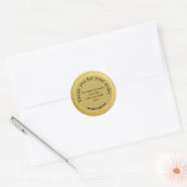 Zwarte tekst op goud - monogram | ronde sticker (Envelop)