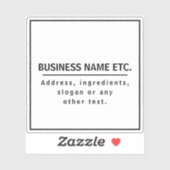 Zwarte tekst op wit sticker (Vel)