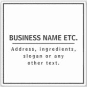 Zwarte tekst op wit sticker (Voorkant)