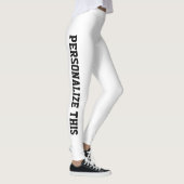 Zwarte tekst op witte leggings (Rechts)