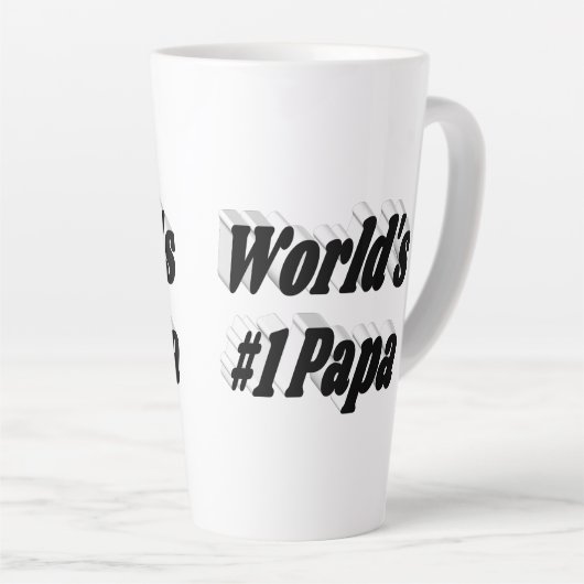 Zwarte tekst Papa Latte Mok (Rechterhoek)